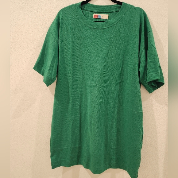 Free People Beach Essential Extreme Tee Mini Dress Golf Green NWOT - Picture 6 of 8